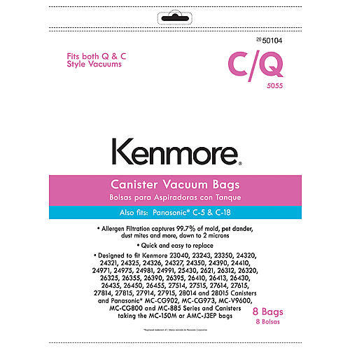 Kenmore Bags – Type C / 5055/50557/50558 9pk