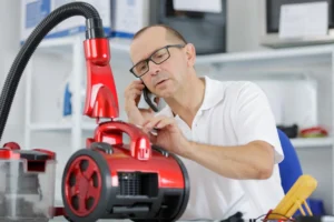 Starks technician repairing a central vacuum